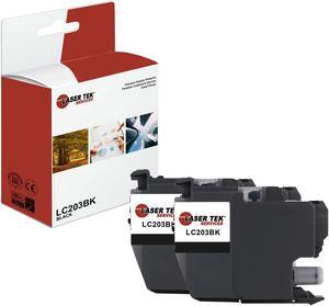 Laser Tek Services Compatible Ink Cartridge Replacement for Brother LC-203 LC203BK Works with Brother MFCJ480DW J485DW Printers (Black, 2 Pack) - 550 Pages