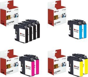 Laser Tek Services Compatible High Yield Ink Cartridge Replacement for Brother LC-107 LC105 Works with Brother MFCJ4310DW J4410DW Printers (Black, Cyan, Magenta, Yellow, 10 Pack)