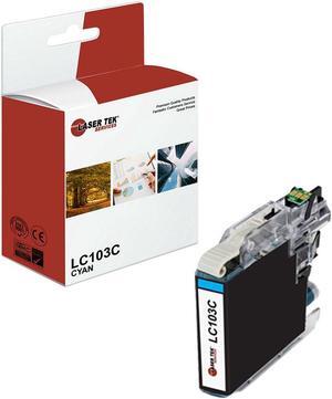 Laser Tek Services Compatible Ink Cartridge Replacement for Brother LC-103 LC103C Works with Brother DCPJ152W, MFCJ245 J285DW Printers (Cyan, 1 Pack) - 600 Pages