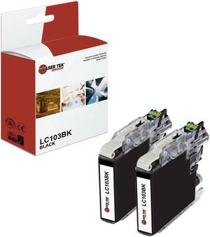 Laser Tek Services Compatible Ink Cartridge Replacement for Brother LC-103 LC103BK Works with Brother DCPJ152W, MFCJ245 J285DW Printers (Black, 2 Pack) - 600 Pages