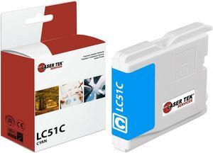 Laser Tek Services Compatible Ink Cartridge Replacement for Brother LC-51 LC51C Works with Brother DCP130c 330c 350c, MFC230C Printers (Cyan, 1 Pack) - 400 Pages