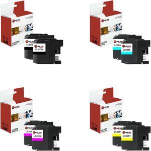 Laser Tek Services Compatible High Yield Ink Cartridge Replacement for Brother LC-207 LC207BK Works with Brother MFCJ4320DW J4420DW Printers (Black, Cyan, Magenta, Yellow, 8 Pack)