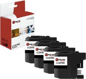 Laser Tek Services Compatible High Yield Ink Cartridge Replacement for Brother LC-207 LC207BK Works with Brother MFCJ4320DW J4420DW Printers (Black, 4 Pack) - 1,200 Pages