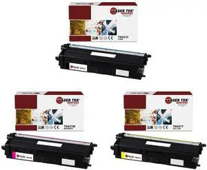 Laser Tek Services Compatible Toner Cartridge Replacement for Brother TN-431 TN431C TN431M TN431Y Works with Brother HLL8260CDW L8360CDW, MFCL8610CDW Printers (Cyan, Magenta, Yellow, 3 Pack)