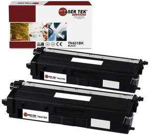Laser Tek Services Compatible Toner Cartridge Replacement for Brother TN-431 TN431BK Works with Brother HLL8260CDW L8360CDW, MFCL8610CDW Printers (Black, 2 Pack) - 3,000 Pages