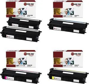 Laser Tek Services Compatible Toner Cartridge Replacement for Brother TN-431 Works with Brother HLL8260CDW L8360CDW, MFCL8610CDW Printers (Black, Cyan, Magenta, Yellow, 5 Pack)