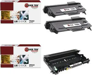 3Pk LTS TN-360 DR-360 Compatible for Brother HL2140 2150 Toner and Drum Unit