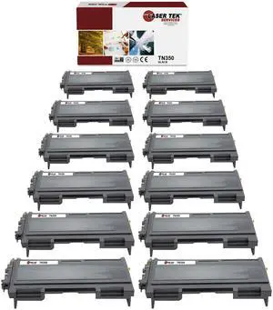12Pk LTS TN-350 Black Compatible for Brother HL2030 2040, MFC7420 Toner