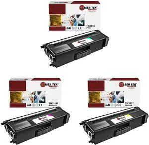Laser Tek Services Compatible Toner Cartridge Replacement for Brother TN-331 TN331C TN331M TN331Y Works with Brother HLL8250CDN L8350CDW, MFCL8600CDW Printers (Cyan, Magenta, Yellow, 3 Pack)