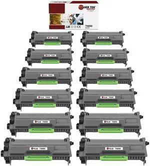 Laser Tek Services Compatible High Yield Toner Cartridge Replacement for Brother TN-880 Works with Brother HLL6200DW L6200DWT, MFCL6700DW Printers (Black, 12 Pack) - 12,000 Pages