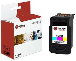 Laser Tek Services Compatible High Yield Ink Cartridge Replacement for Canon CL-211 CL211 Works with Canon Pixma iP2700 iP2702, MP240 MP280, MX320 Printers (Multicolored, 1 Pack) - 350 Pages