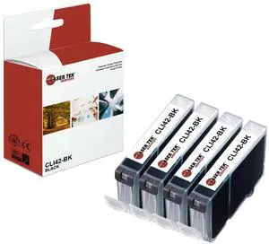 Laser Tek Services Compatible High Yield Ink Cartridge Replacement for Canon CLI-42 CLI42-BK Works with Canon Pixma PRO-100 Printers (Black, 4 Pack) - 900 Pages