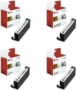 Laser Tek Services Compatible High Yield Ink Cartridge Replacement for Canon CLI-281 Works with Canon Pixma TR7520 TR8520 Printers (Cyan, Magenta, Yellow, Photo Blue, 4 Pack)