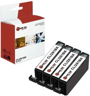 4Pk LTS CLI281BK Black HY Compatible for Canon Pixma TR7520 TR8520 Ink Cartridge