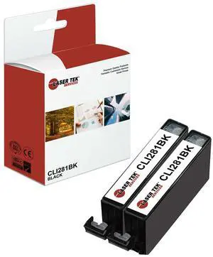 Laser Tek Services Compatible High Yield Ink Cartridge Replacement for Canon CLI-281 CLI281BK Works with Canon Pixma TR7520 TR8520 TS6120 Printers (Black, 2 Pack) - 830 Pages