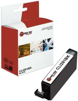 Laser Tek Services Compatible High Yield Ink Cartridge Replacement for Canon CLI-281 CLI281BK Works with Canon Pixma TR7520 TR8520 TS6120 Printers (Black, 1 Pack) - 830 Pages