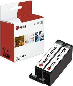Laser Tek Services Compatible High Yield Ink Cartridge Replacement for Canon CLI-271 CLI271GY Works with Canon Pixma MG5720 MG5721, TS5020 TS6020 Printers (Grey, 2 Pack) - 665 Pages