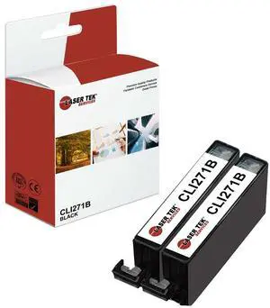 Laser Tek Services Compatible High Yield Ink Cartridge Replacement for Canon CLI-271 CLI271B Works with Canon Pixma MG5720 MG5721, TS5020 TS6020 Printers (Black, 2 Pack) - 665 Pages