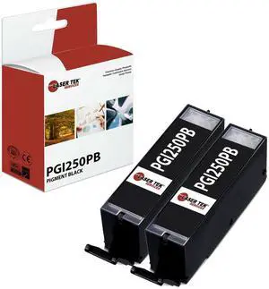 Laser Tek Services Compatible High Yield Ink Cartridge Replacement for Canon PGI-250 PGI250PGBK Works with Canon Pixma MG5420 MG6320, MX722 MX922, IP7220 Printers (Pigment Black, 2 Pack) - 500 Pages