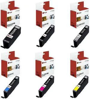 6Pk LTS PGI-250 CLI-251 PGBK/B/C/M/Y/GY HY Compatible for Canon Pixma MG5420 Ink