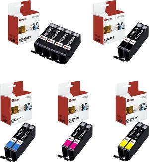 Laser Tek Services Compatible High Yield Ink Cartridge Replacement for Canon PGI-250 CLI-251 Works with Canon Pixma MG5420 MG6320, MX922 Printers (Pigment Black, Black, Cyan, Magenta, Yellow, 12 Pack)