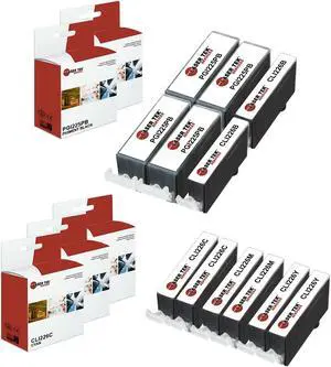 Laser Tek Services Compatible High Yield Ink Cartridge Replacement for Canon PGI-225 CLI-226 Works with Canon PIXMA iP4820 iP4920 MG5120 Printers (Pigment Black, Black, Cyan, Magenta, Yellow, 12 Pack)