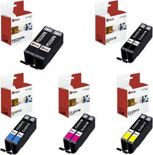 Laser Tek Services® 10 Pack of Canon compatible PGI-250 and CLI-251 inks. (2BK,2k,2C,2M,2Y)