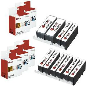 Laser Tek Services® 10 Pack of Canon compatible PGI-225 and CLI-226 inks. (2BK,2k,2C,2M,2Y)