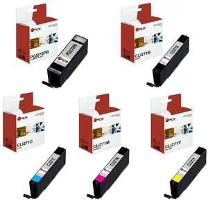 Laser Tek Services Compatible High Yield Ink Cartridge Replacement for Canon PGI-270 CLI-271 Works with Canon Pixma MG5720 MG5721 TS5020 Printers (Pigment Black, Black, Cyan, Magenta, Yellow, 5 Pack)
