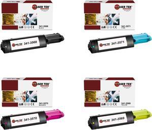 Laser Tek Services® 4PK Replacement Dell 3010 Toner Cartridges (1B 341-3568, 1C 341-3571, 1M 341-3570, 1Y 341-3569)