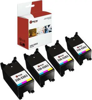 Laser Tek Services Compatible High Yield Ink Cartridge Replacement for Dell Series 21 22 23 24 330-5263 Works with Dell P713w V715w Printers (Multicolored, 4 Pack) - 460 Pages