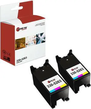 Laser Tek Services Compatible High Yield Ink Cartridge Replacement for Dell Series 21 22 23 24 330-5263 Works with Dell P713w V715w Printers (Multicolored, 2 Pack) - 460 Pages