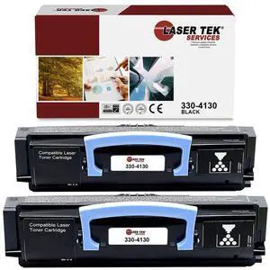 Laser Tek Services Compatible Toner Cartridge Replacement for Dell 330-4130 330-4131 Works with Dell Laser 2230 2230D Printers (Black, 2 Pack) - 3,500 Pages