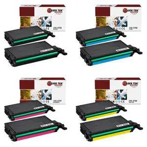 Laser Tek Services Compatible Toner Cartridge Replacement for Dell 2145 330-3785 330-3788 330-3787 330-3786 Works with Dell Color Laser 2145CN Printers (Black, Cyan, Magenta, Yellow, 8 Pack)