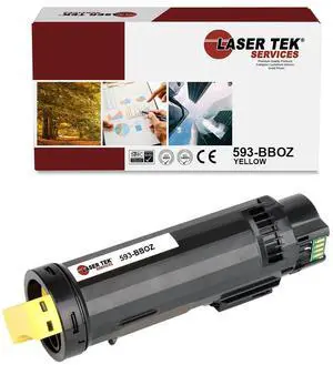 Laser Tek Services Compatible Toner Cartridge Replacement for Dell 825 593-BBOZ Works with Dell H625cdw H825cdw, S2825cdn Printers (Yellow, 1 Pack) - 2,500 Pages