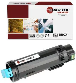 Laser Tek Services Compatible Toner Cartridge Replacement for Dell 825 593-BBOX Works with Dell H625cdw H825cdw, S2825cdn Printers (Cyan, 1 Pack) - 2,500 Pages