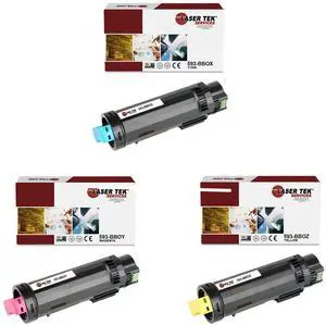 Laser Tek Services Compatible Toner Cartridge Replacement for Dell 825 593-BBOX 593-BBOY 593-BBOZ Works with Dell H625cdw H825cdw, S2825cdn Printers (Cyan, Magenta, Yellow, 3 Pack)