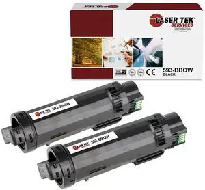 Laser Tek Services Compatible Toner Cartridge Replacement for Dell 825 593-BBOW Works with Dell H625cdw H825cdw, S2825cdn Printers (Black, 2 Pack) - 3,000 Pages