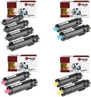 Laser Tek Services Compatible Toner Cartridge Replacement for Dell 825 593-BBOW 593-BBOX 593-BBOY 593-BBOZ Works with Dell H625cdw H825cdw, S2825cdn Printers (Black, Cyan, Magenta, Yellow, 10 Pack)