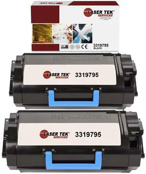 Laser Tek Services Compatible Toner Cartridge Replacement for Dell B5465 3319795 YT3W1 FGVX0 Works with Dell B5465 B5465dnf Printers (Black, 2 Pack) - 45,000 Pages