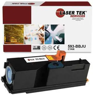 Laser Tek Services Compatible Toner Cartridge Replacement for Dell E525 593-BBJU (E525C) Works with Dell Multi-Function E525w Printers (Cyan, 1 Pack) - 1,400 Pages