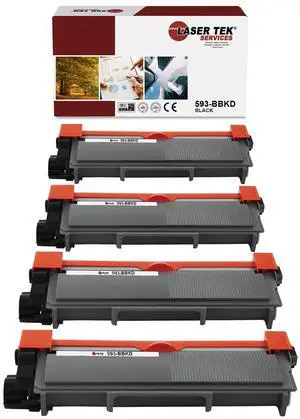 Laser Tek Services Compatible Toner Cartridge Replacement for Dell E310X 593-BBKD Works with Dell E310dw E514dw E515dn Printers (Black, 4 Pack) - 2,600 Pages
