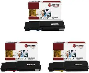 Laser Tek Services Compatible Toner Cartridge Replacement for Dell C2660 593-BBBT 593-BBBS 593-BBBR Works with Dell C2660dn C2665dnf C2665dn Printers (Cyan, Magenta, Yellow, 3 Pack)