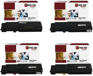 Laser Tek Services Compatible Toner Cartridge Replacement for Dell C2660 593-BBBU 593-BBBT 593-BBBS 593-BBB Works with Dell C2660dn C2665dnf C2665dn Printers (Black, Cyan, Magenta, Yellow, 4 Pack)