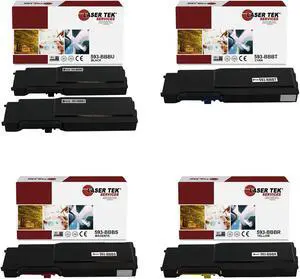 Laser Tek Services Compatible Toner Cartridge Replacement for Dell C2660 593-BBBU 593-BBBT 593-BBBS 593-BBB Works with Dell C2660dn C2665dnf C2665dn Printers (Black, Cyan, Magenta, Yellow, 5 Pack)