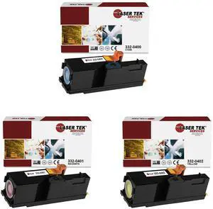 Laser Tek Services Compatible Toner Cartridge Replacement for Dell C1660 332-0400 332-0401 332-0402 Works with Dell C1660w C1660 C1660cnw Printers (Cyan, Magenta, Yellow, 3 Pack)