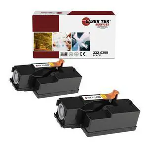 Laser Tek Services Compatible Toner Cartridge Replacement for Dell C1660 332-0399 Works with Dell C1660w C1660 C1660cnw Printers (Black, 2 Pack) - 1,250 Pages