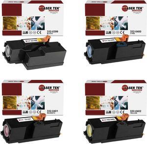 Laser Tek Services Compatible Toner Cartridge Replacement for Dell C1660 332-0339 332-0400 332-0401 332-0402 Works with Dell C1660w C1660 C1660cnw Printers (Black, Cyan, Magenta, Yellow, 4 Pack)
