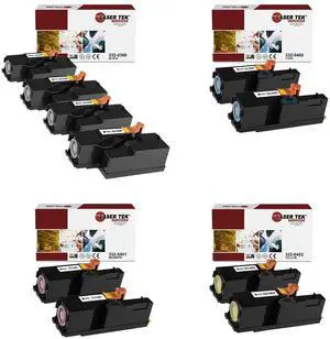 Laser Tek Services Compatible Toner Cartridge Replacement for Dell C1660 332-0339 332-0400 332-0401 332-0402 Works with Dell C1660w C1660 C1660cnw Printers (Black, Cyan, Magenta, Yellow, 10 Pack)