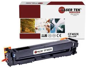 Laser Tek Services Compatible High Yield Toner Cartridge Replacement for HP 201X CF402X Works with HP Color Laserjet Pro M252dw M252n MFP Printers (Yellow, 1 Pack) - 2,300 Pages